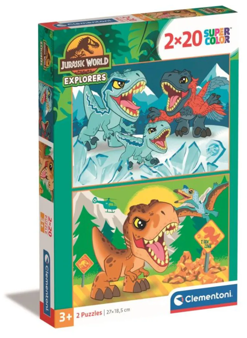 CLEMENTONI Puzzle 2x20el SuperColor Jurassic World 24810