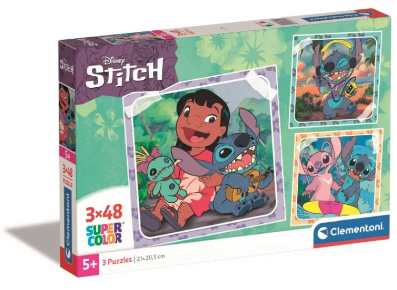 CLEMENTONI Puzzle 3x48el SuperColor square Stitch 25321