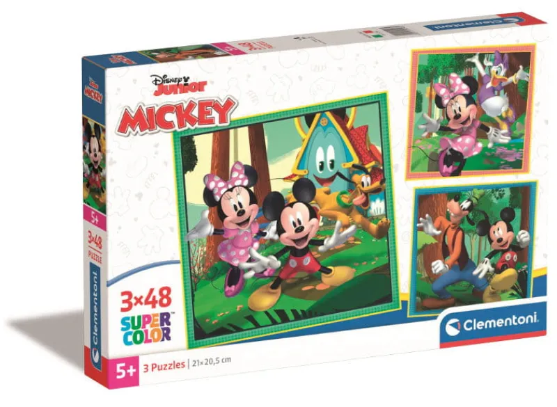 CLEMENTONI Puzzle 3x48el SuperColor square Mickey i Minnie 25298