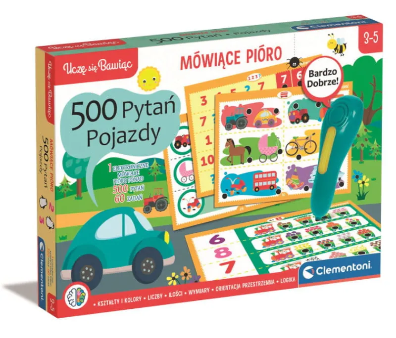 CLEMENTONI Uczę się bawiąc. Mówiące pióro 500 pytań Pojazdy 50929