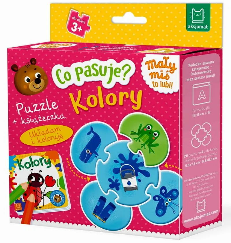 Dzieci AKSJOMAT Co pasuje? Kolory. Puzzle + książeczka