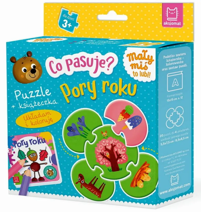 Dzieci AKSJOMAT Co pasuje? Pory roku. Puzzle + książeczka