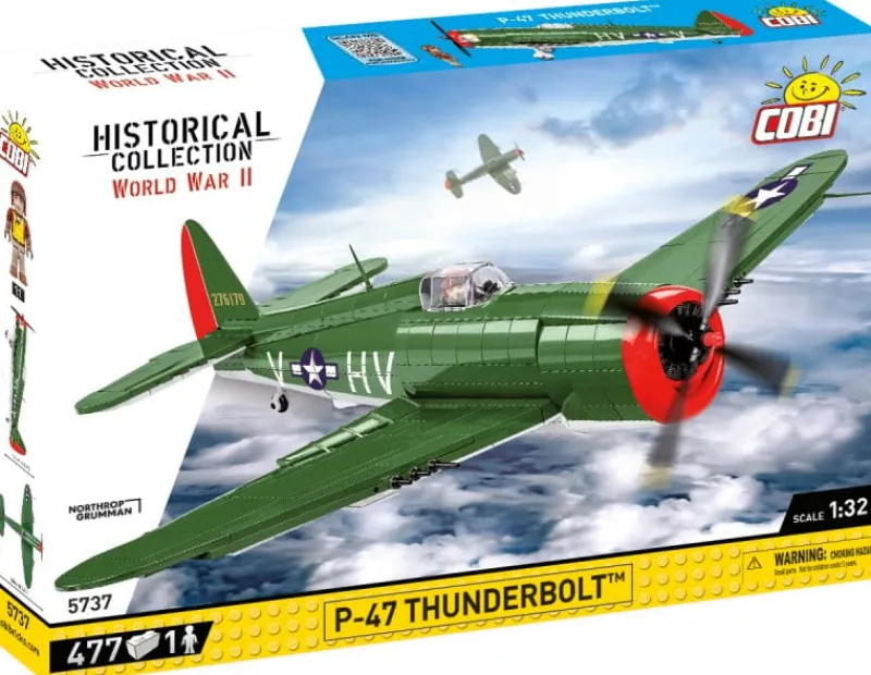 COBI 5737 Historical Collection WWII Samolot myśliwski i myśliwsko-szturmowy P-47 Thunderbolt 477 klocków
