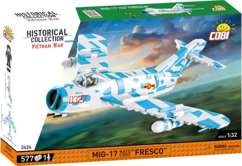 COBI 2424 Historical Collection Vietnam War Wojna w Wietnamie MiG-17 NATO Code "Fresco" 577 klocków