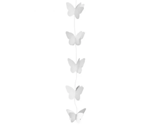 GODAN Dekoracja wisząca Motylki Białe, rozm. 7.5 cm, 200 cm WM-DWMB