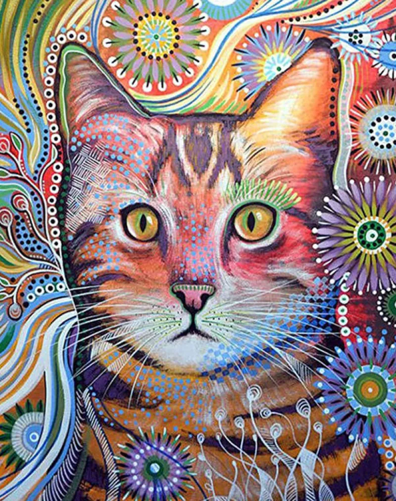 NORIMPEX Diamentowa mozaika Mandala 7D Kot 40x30cm 1006626