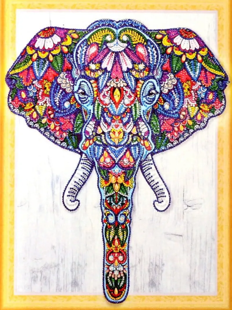 NORIMPEX Diamentowa mozaika Mandala 7D Słoń 40x30cm 1006652