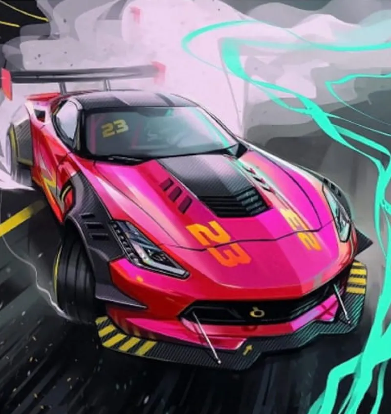 NORIMPEX Diamentowa mozaika Samochód sportowy różowy 30x40cm 1008140