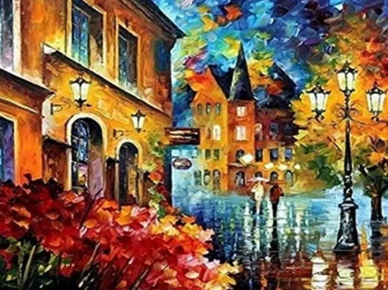 NORIMPEX Diamentowa mozaika Spacer po jesiennym mieście 30x40cm 1007753