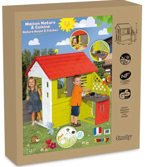 Dzieci SMOBY Domek ogrodowy dla dzieci z kuchnią Nature 810713