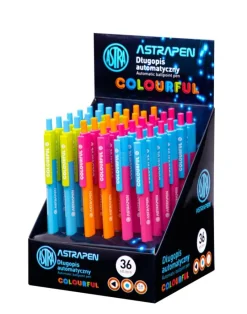 ASTRA Długopis automatyczny trójkątny Colorful niebieski 0,6mm Pen p36 mix cena za 1 szt