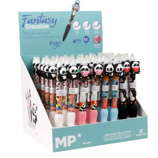 MAIN PAPER Długopis ścieralny z nakładką 0.5 mm Panda PE187-04 p48 mix cena za 1 szt