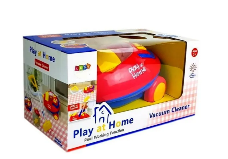 INNI Duży odkurzacz czerwono żółty na baterie światła dźwięki 6581 Lean Toys