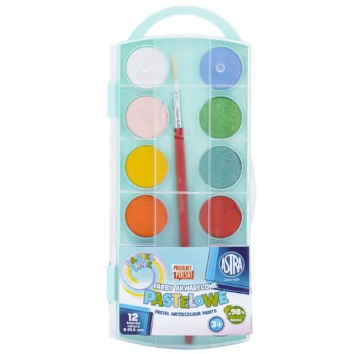 ASTRA Farby akwarelowe pastelowe 12 kolorów - średnica 23,5mm JM 302123002 mix cena za 1 szt