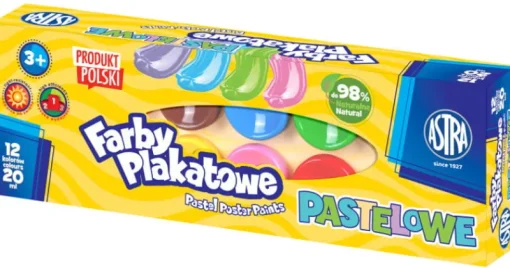 ASTRA Farby plakatowe pastelowe 12 kolorów - 20 ml 301121003