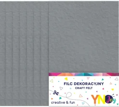 INTERDRUK Filc dekoracyjny A4 8 arkuszy szary