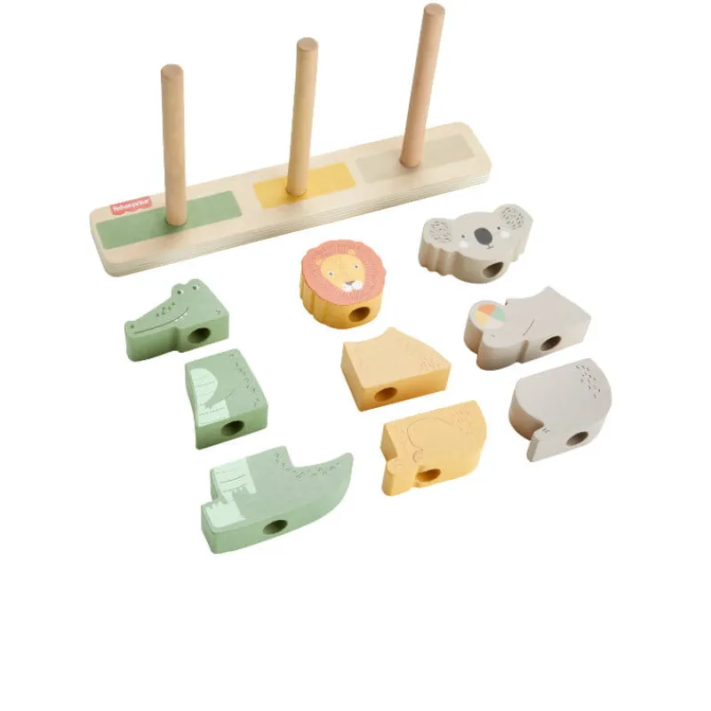MATTEL Fisher-Price Drewniane zwierzątka Układaj i sortuj HXV04