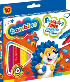 MAJEWSKI Flamastry Jumbo trójkątne, 10 kolorów BAMBINO