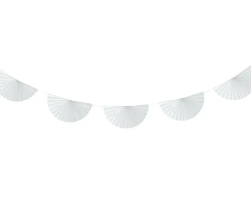 GODAN Girlanda W&C Wachlarze, biała, 300 cm, wachlarz 20 cm KK QT-GWBI