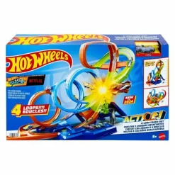 MATTEL Hot Wheels Action Tor Poczwórna pętla kraks HXR70