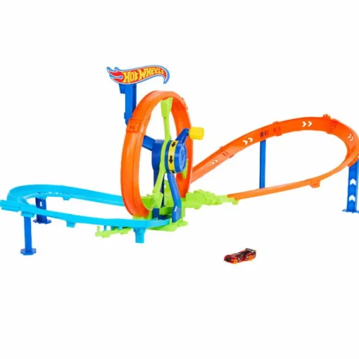 MATTEL Hot Wheels Stunt Tracks Zestaw Wyścigowa Turbo Pętla tor samochodowy + autko JBX65