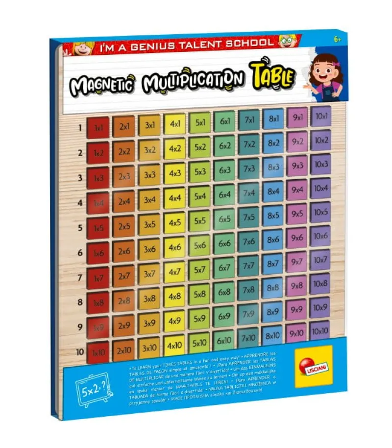 LISCIANI GIOCHI I'm a Genius Drewniana magnetyczna tabliczka mnożenia 105502 LISCIANI