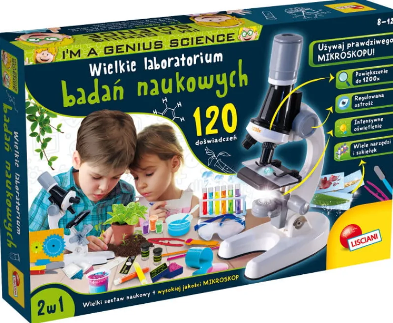 LISCIANI GIOCHI I'm a Genius Science Wielkie laboratorium badań naukowych 120 eksperymentów mikroskop LISCIANI p3