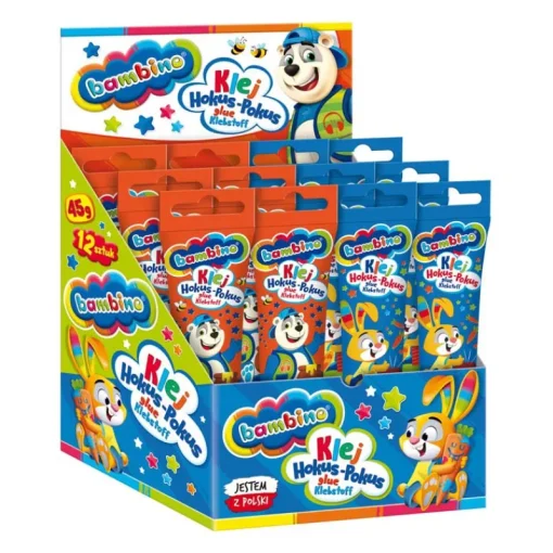 MAJEWSKI Klej w tubie 45g Hokus Pokus bambino p12 mix cena za 1 sztukę