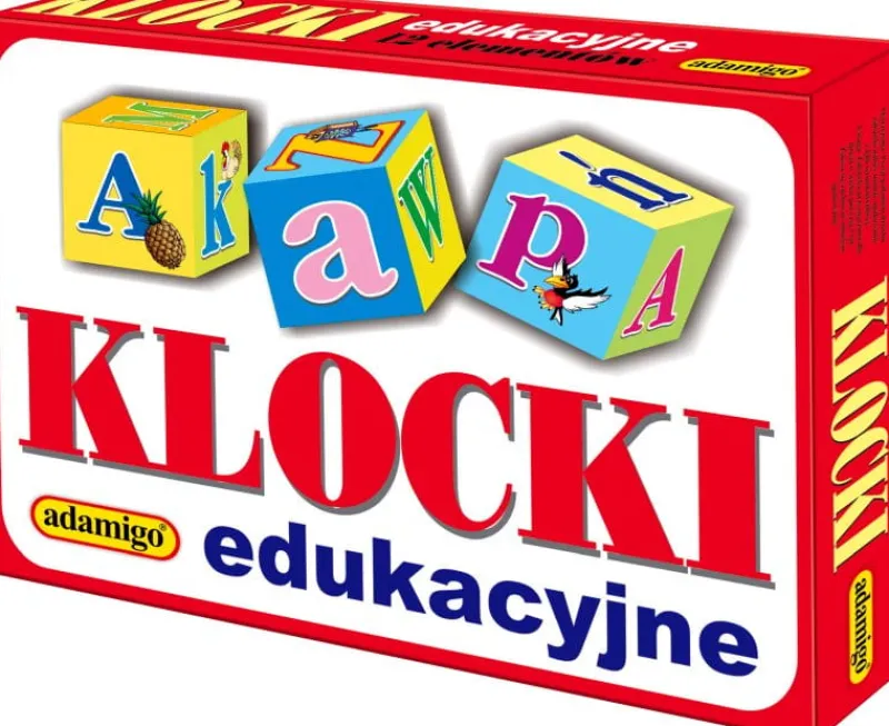 ADAMIGO Klocki 12-elementów edukacyjne. Alfabet