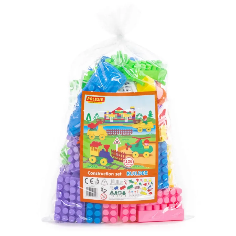 POLESIE Klocki "Budowniczy" - 128 elem. w worku 52537