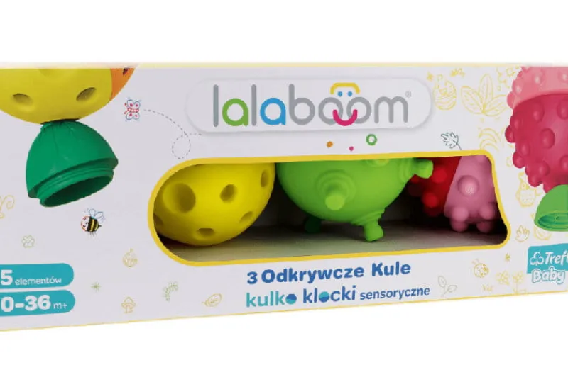 TREFL Klocki sensoryczne 3 Odkrywcze Kule - Lalaboom