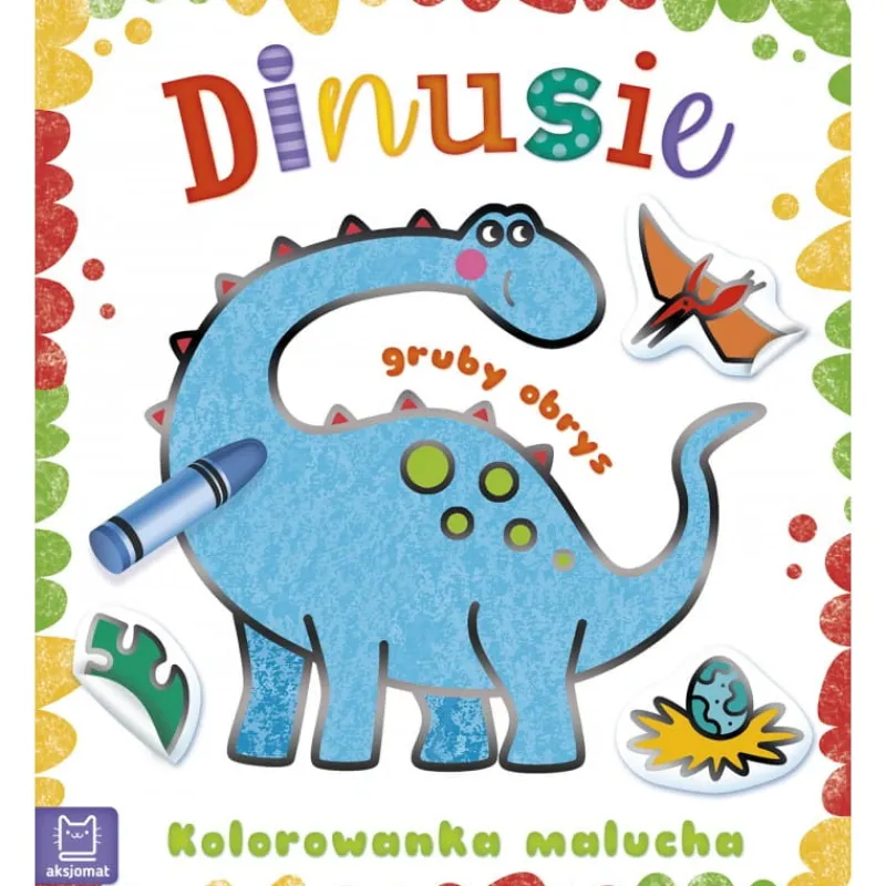 Dzieci AKSJOMAT Kolorowanka malucha z grubym obrysem. Dinusie.