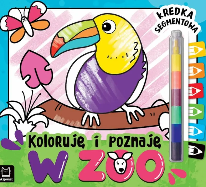 Dzieci AKSJOMAT Koloruję i poznaję. W zoo. Kredka segmentowa