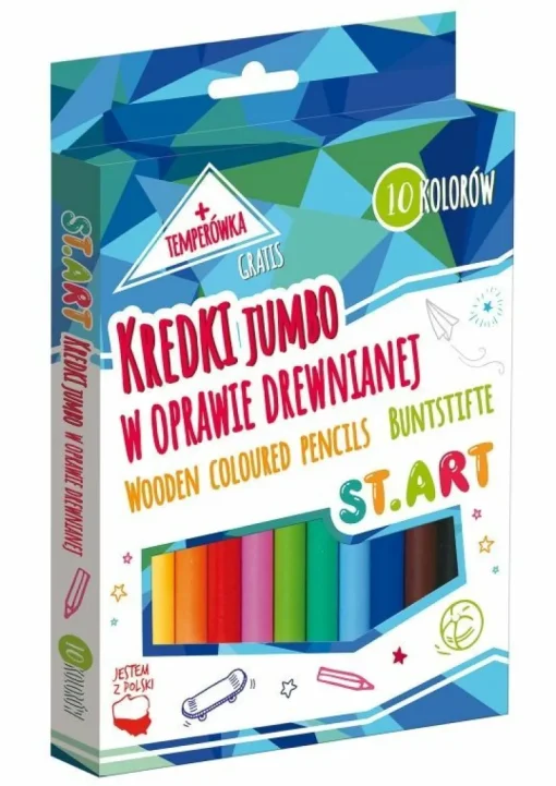 MAJEWSKI Kredki 10kol ST.ART drewniana oprawa+temperówka