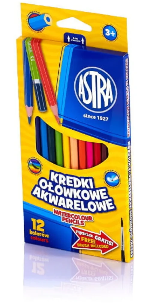 ASTRA Kredki ołówkowe akwarelowe 12kol