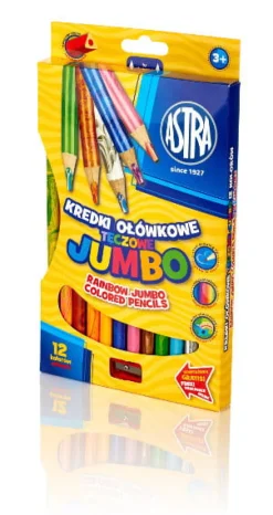 ASTRA Kredki ołówkowe Jumbo tęczowe 12 kolorów