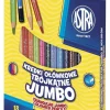 ASTRA Kredki ołówkowe trójkątne jumbo - 18 kolorów z temperówką