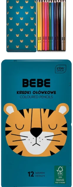 INTERDRUK Kredki ołówkowe w metalowym opakowaniu BB Boys 12 kol
