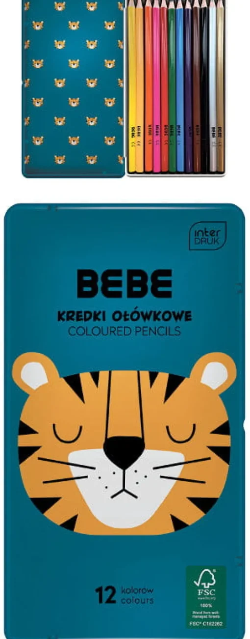 INTERDRUK Kredki ołówkowe w metalowym opakowaniu BB Boys 12 kol