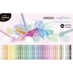 DERFORM Kredki pastelowe trójkątne w metalowym pudełku 36 kolorów Kidea p8