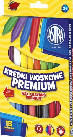 ASTRA Kredki woskowe 18 kolorów 316111002