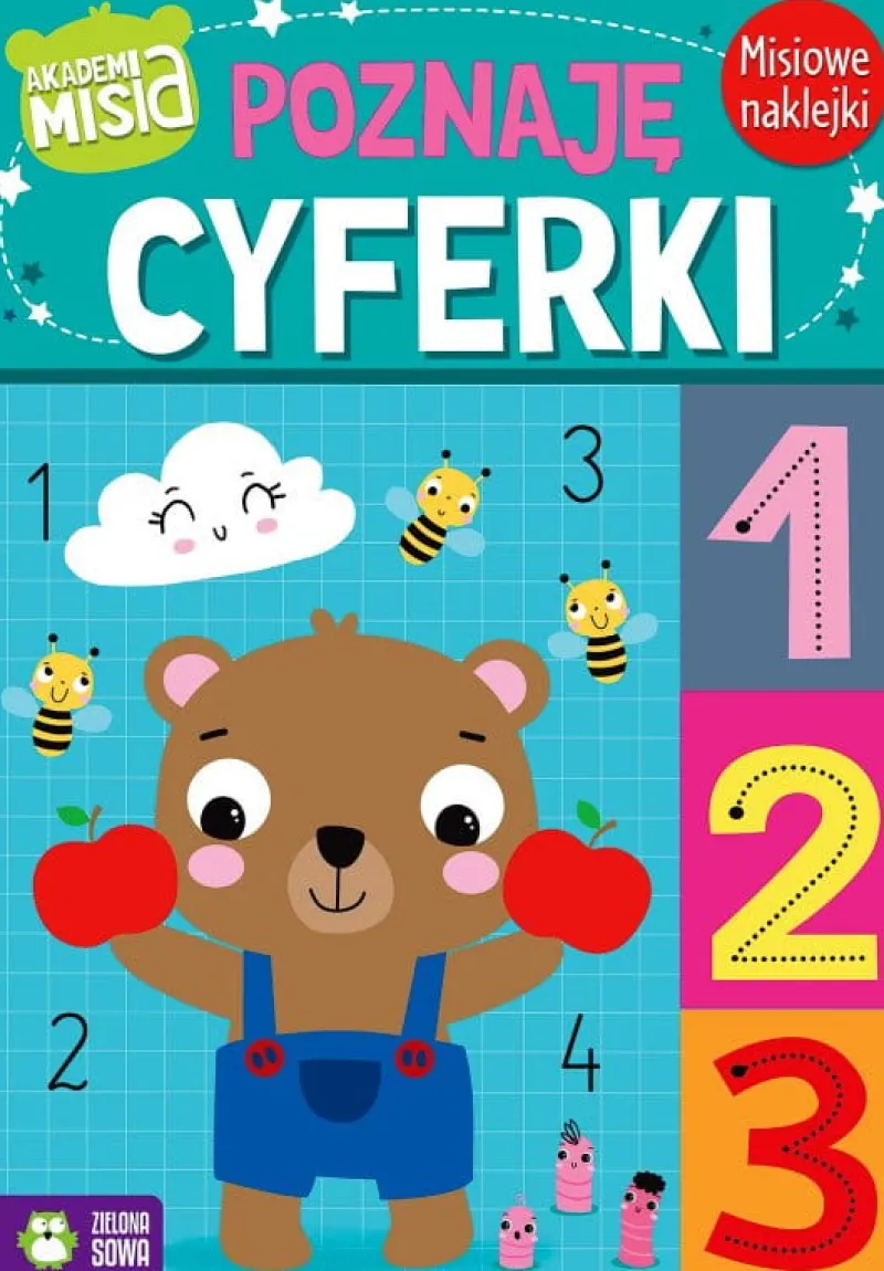 Dzieci ZIELONA SOWA Książeczka Akademia Misia. Poznaję cyferki