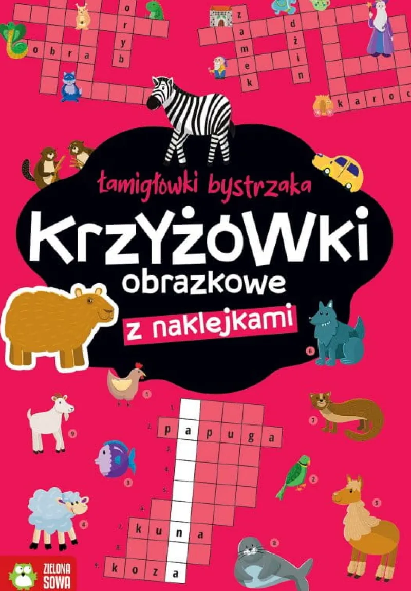 Dzieci ZIELONA SOWA Książeczka Łamigłówki bystrzaka. Krzyżówki obrazkowe