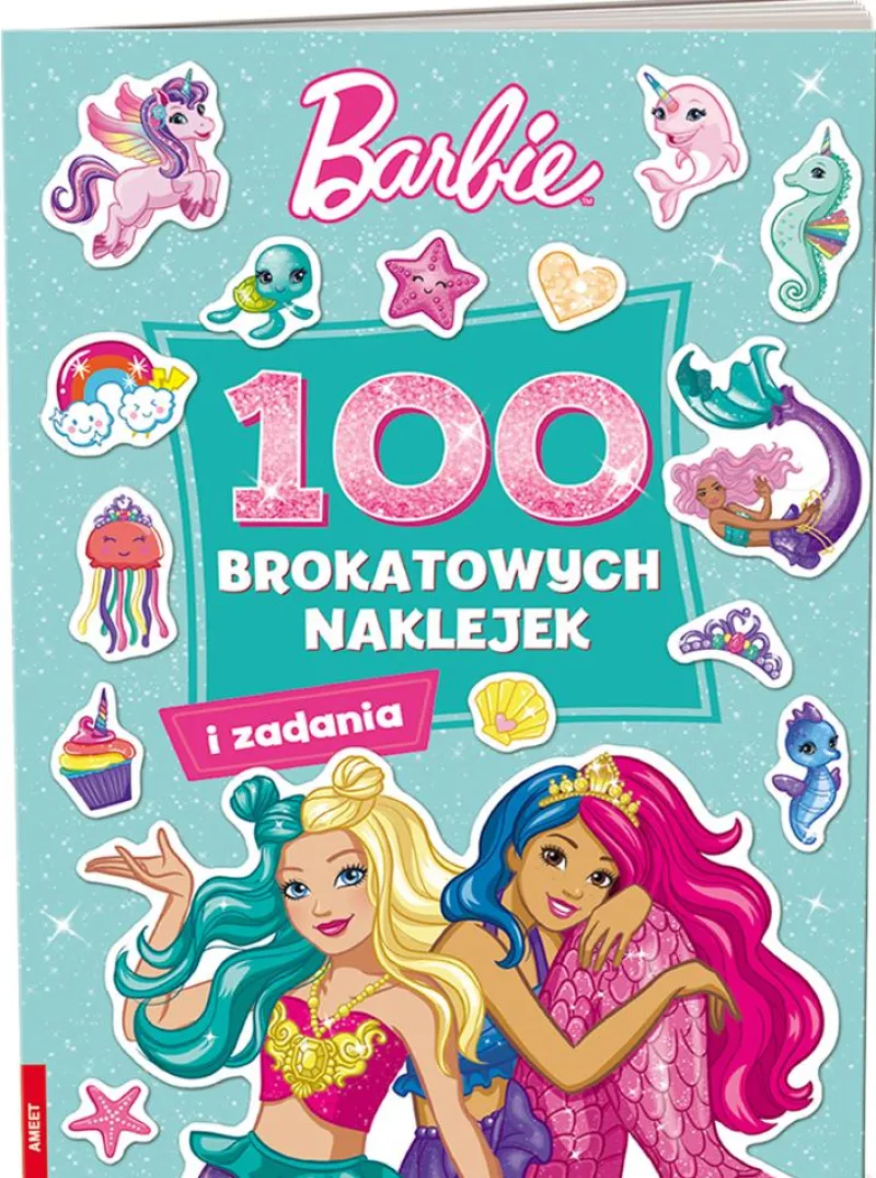 Dzieci AMEET Książeczka Barbie Dreamtopia. 100 brokatowych naklejek NB-1401