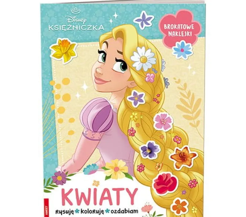 Dzieci AMEET Książeczka Disney Księżniczka. Kwiaty rysuję, koloruję, ozdabiam KWI-9101