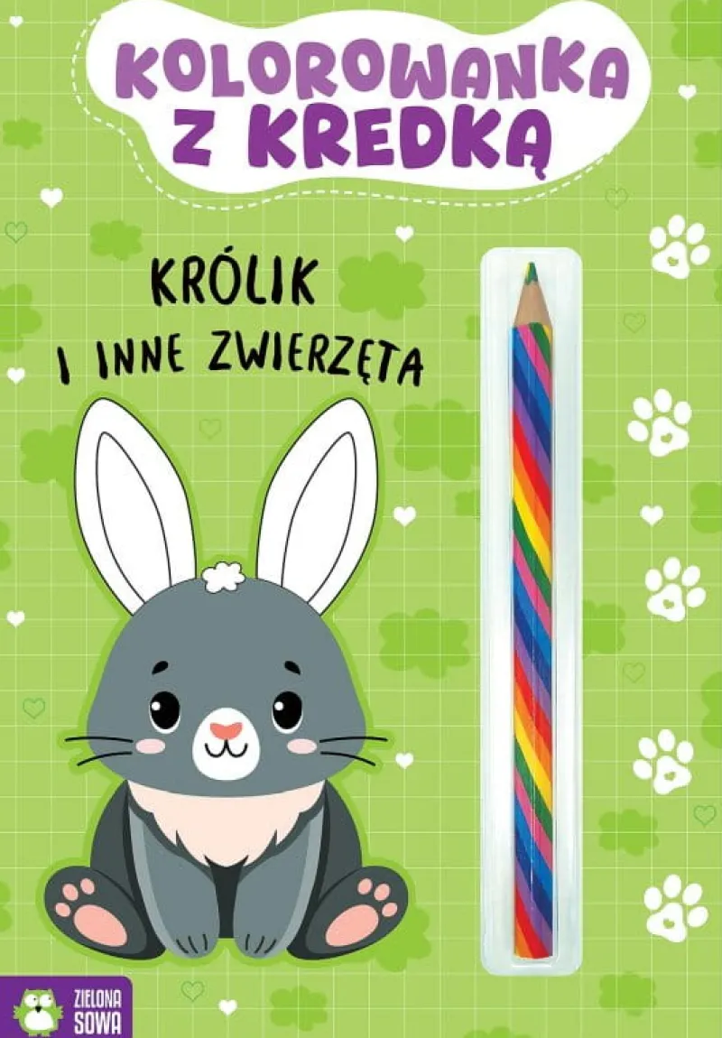 Dzieci ZIELONA SOWA Książeczka Kolorowanka z kredką. Królik i inne zwierzęta