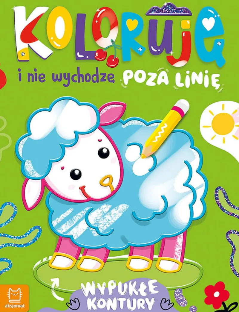 Dzieci AKSJOMAT Książeczka Koloruję i nie wychodzę poza linię - z owieczką. Wypukłe kontury