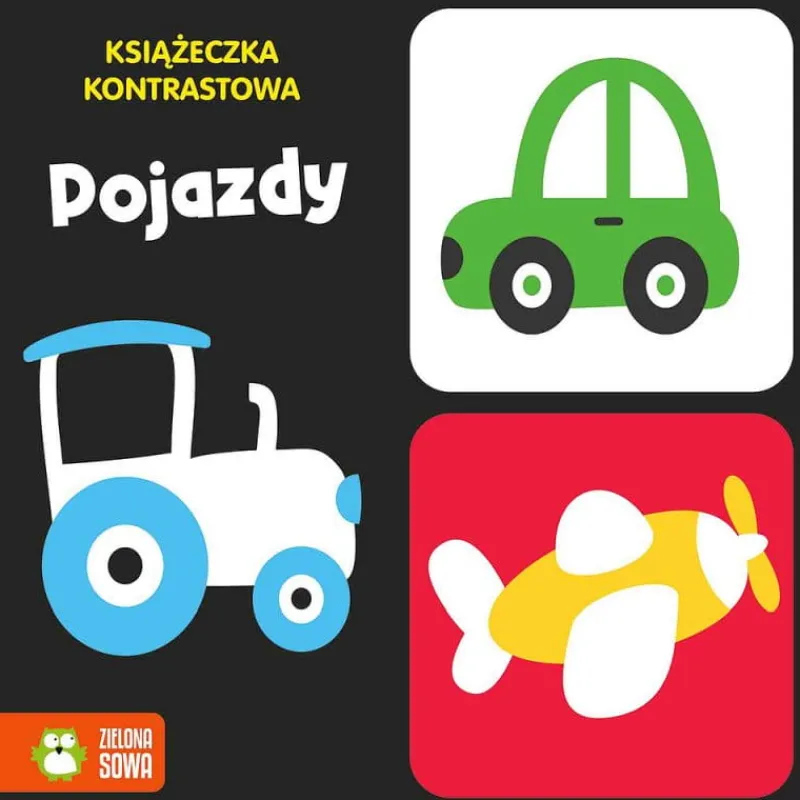 Dzieci ZIELONA SOWA Książeczka kontrastowa. Pojazdy
