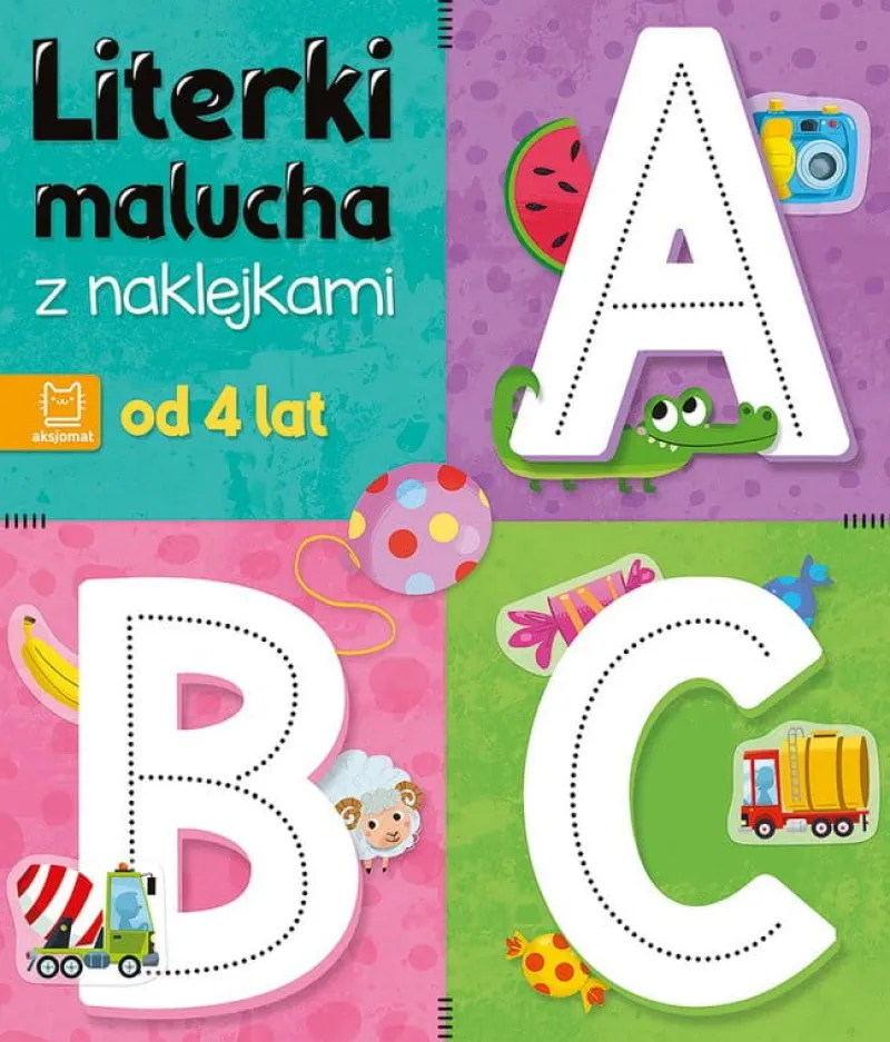 Dzieci AKSJOMAT Książeczka Literki malucha z naklejkami. Od 4 lat