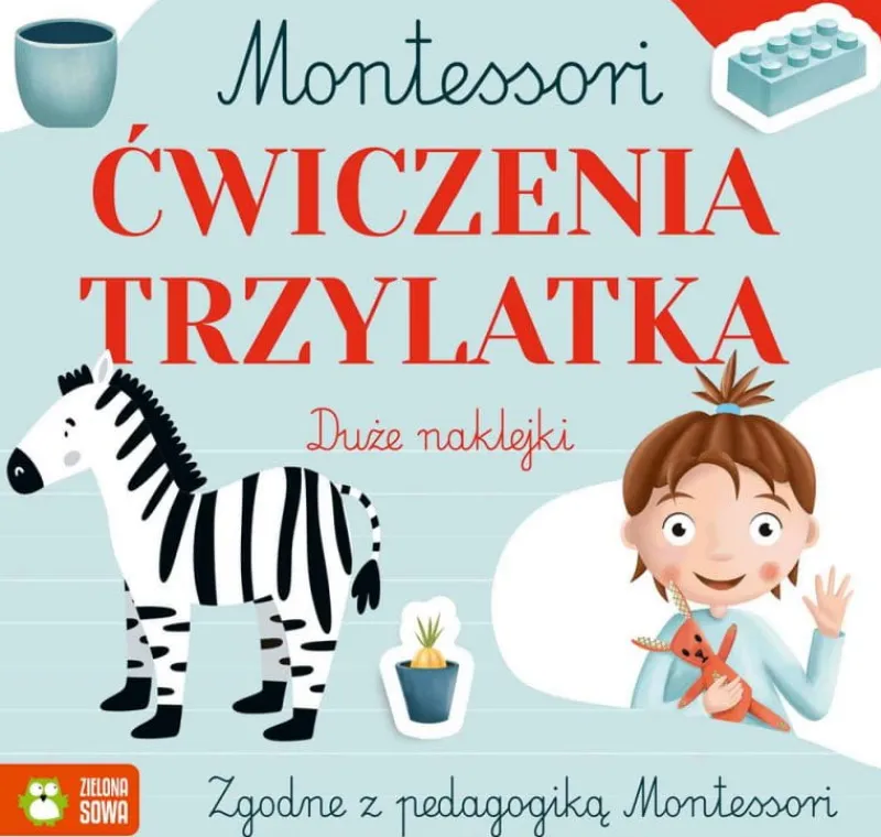 Dzieci ZIELONA SOWA Książeczka Montessori. Ćwiczenia trzylatka